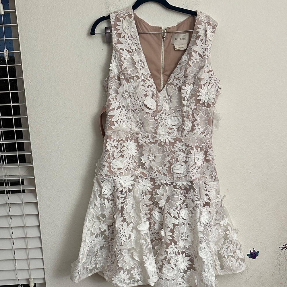 BHLDN White Floral Lace delicate  Dress
